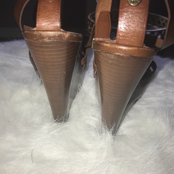 Burberry Shoes - Burberry Brown Leather Sandals  Wedges